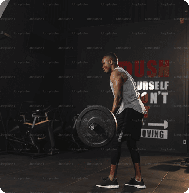 Man doing deadlifts in gym